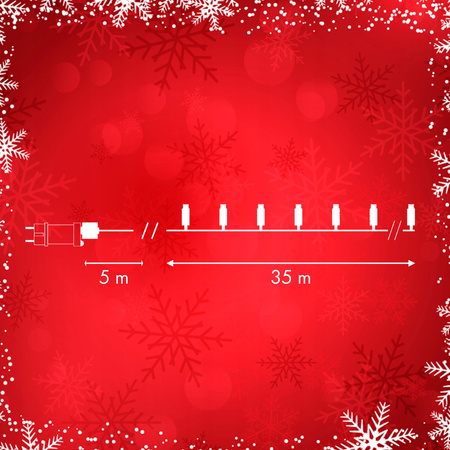 LAMPKI CHOINKOWE 500 LED ZEWNĘTRZNE WEWNĘTRZNE 40m KOLOR BIAŁY CIEPŁY 8 fun