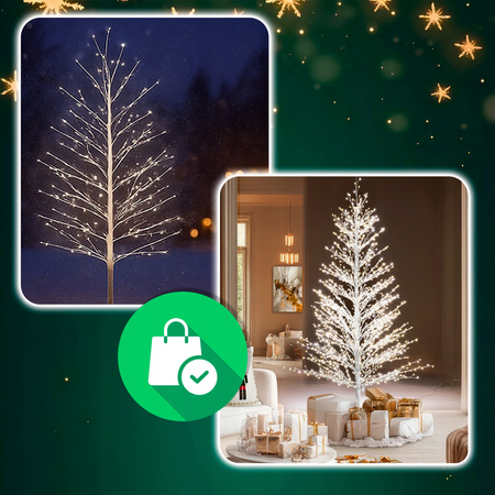 DRZEWKO 960 LED OZDOBNE PREMIUM ŚWIĄTECZNE ŚWIECĄCE BIAŁY CIEPŁY 150 cm XL