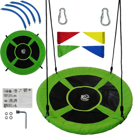 Zielona Huśtawka dla dzieci dziecięca bocianie gniazdo zielona 100cm