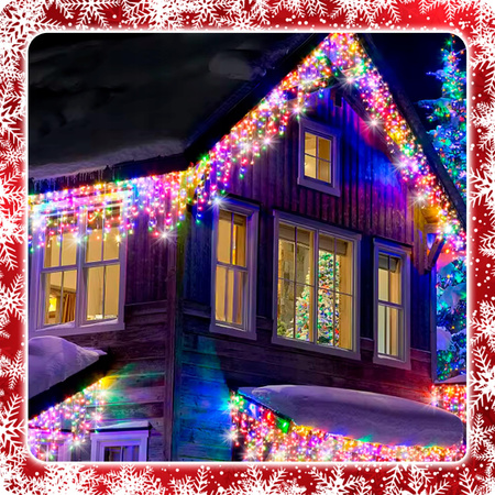 SOPLE 500 LED LAMPKI MULTIKOLOR + FLASH 23m GIRLANDA Świąteczna Kurtyna
