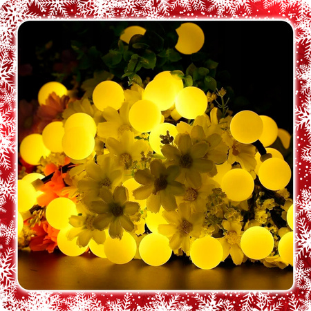 LAMPKI CHOINKOWE KULKI 200LED ZEWNĘTRZNE WEWNĘTRZNE BIAŁY CIEPŁY BAJKOWE