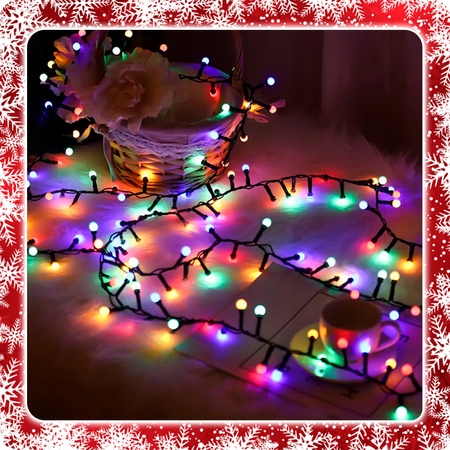 LAMPKI CHOINKOWE KULKI 200LED ZEWNĘTRZNE WEWNĘTRZNE MULTIKOLOR MAT BAJKOWE