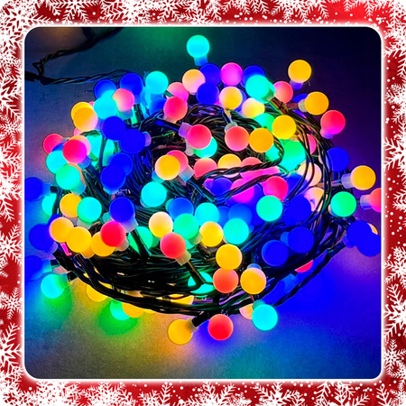 LAMPKI CHOINKOWE KULKI 200LED ZEWNĘTRZNE WEWNĘTRZNE MULTIKOLOR MAT BAJKOWE