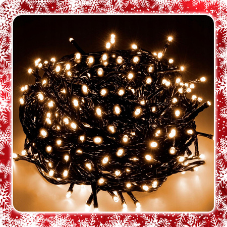 LAMPKI CHOINKOWE 500 LED ZEWNĘTRZNE WEWNĘTRZNE 40m KOLOR BIAŁY CIEPŁY 8 fun