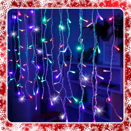 SOPLE 500 LED LAMPKI MULTIKOLOR + FLASH 23m GIRLANDA Świąteczna Kurtyna