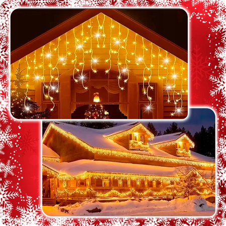 SOPLE 500 LED LAMPKI BIAŁY CIEPŁY + FLASH 23m GIRLANDA Świąteczna Kurtyna