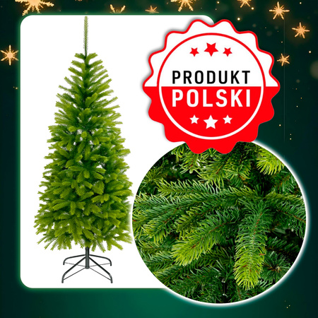 CHOINKA SZTUCZNA WĄSKA ŚWIERK PE SLIM Z GAŁĄZKAMI 220 CM JAK ŻYWY