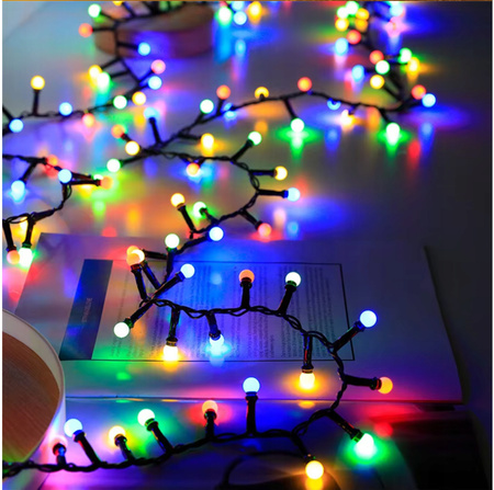 LAMPKI CHOINKOWE KULKI 200LED ZEWNĘTRZNE WEWNĘTRZNE MULTIKOLOR MAT BAJKOWE