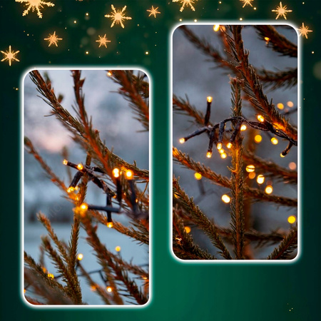 ŁAŃCUCH ŚWIETLNY 576 LED GIRLANDA LAMPKI CHOINKOWE BIAŁY CIEPŁY JEŻYK