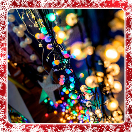 LAMPKI CHOINKOWE KULKI 200LED ZEWNĘTRZNE WEWNĘTRZNE MULTIKOLOR MAT BAJKOWE