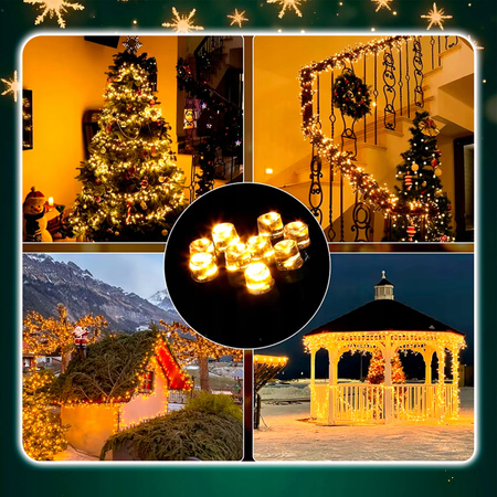 ŁAŃCUCH ŚWIETLNY 576 LED GIRLANDA LAMPKI CHOINKOWE BIAŁY CIEPŁY JEŻYK