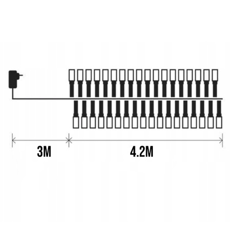 ŁAŃCUCH ŚWIETLNY 576 LED GIRLANDA LAMPKI CHOINKOWE BIAŁY CIEPŁY JEŻYK
