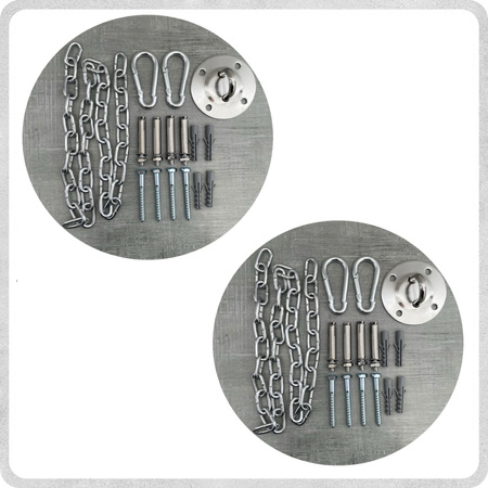 Szare Bocianie gniazdo huśtawka + Poduszka XXL + 2x Zestaw Montażowy