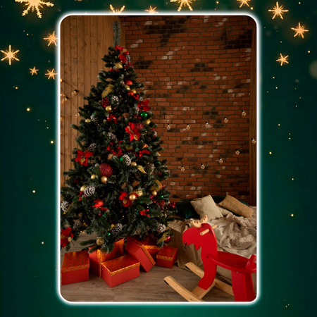 SOSNA KANADYJSKA 220 cm CHOINKA BIAŁE KOŃCE SZTUCZNA PIĘKNA GĘSTA PIĘKNA