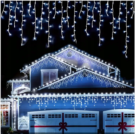 SOPLE 500 LED biały zimny + FLASH LAMPKI ZEWNĘTRZNE 23m GIRLANDA Kurtyna