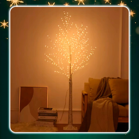 DRZEWKO 500 LED OZDOBNE BRZOZA ŚWIĄTECZNE ŚWIECĄCE BIAŁY CIEPŁY 150 cm