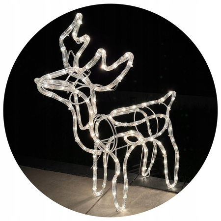 Renifer świąteczny 144 LED świetlna dekoracja ozdoba do ogrodu biały ciepły