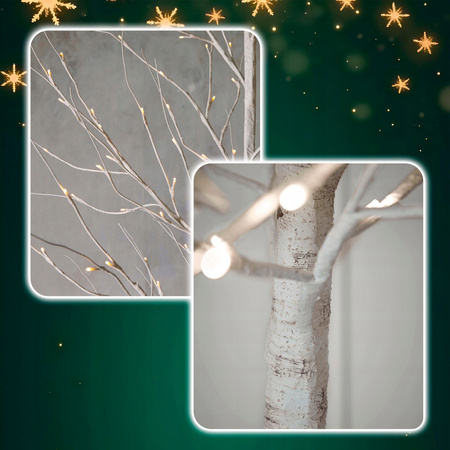 DRZEWKO 500 LED OZDOBNE BRZOZA ŚWIĄTECZNE ŚWIECĄCE BIAŁY CIEPŁY 150 cm