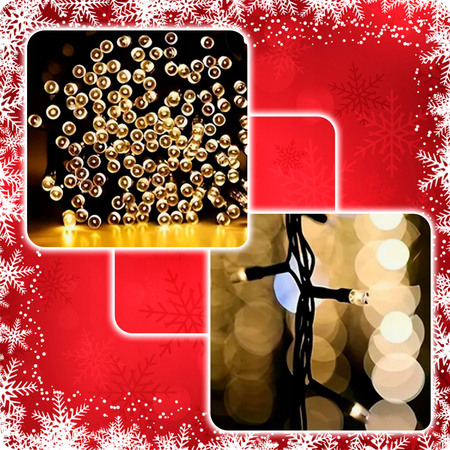 LAMPKI CHOINKOWE 500 LED ZEWNĘTRZNE WEWNĘTRZNE 40m KOLOR BIAŁY CIEPŁY 8 fun