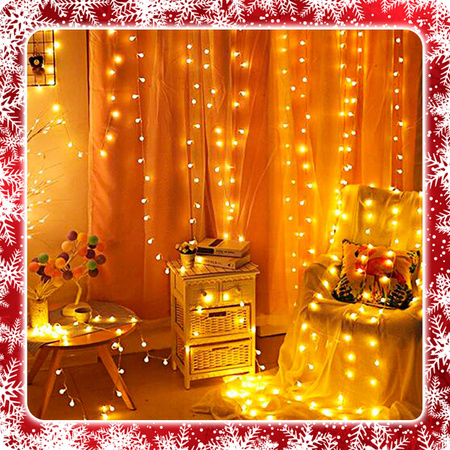 LAMPKI CHOINKOWE KULKI 200LED ZEWNĘTRZNE WEWNĘTRZNE BIAŁY CIEPŁY BAJKOWE