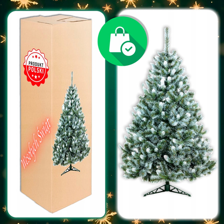 SOSNA KANADYJSKA 180 cm CHOINKA ZIELONO BIAŁE KOŃCE SZTUCZNA PIĘKNA GĘSTA