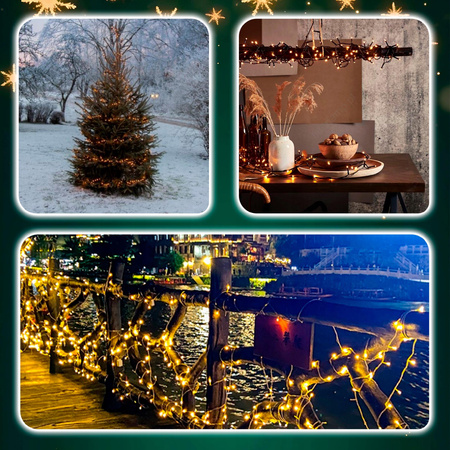 ŁAŃCUCH ŚWIETLNY 576 LED GIRLANDA LAMPKI CHOINKOWE BIAŁY CIEPŁY JEŻYK