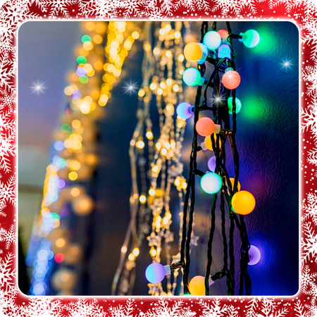 LAMPKI CHOINKOWE KULKI 200LED ZEWNĘTRZNE WEWNĘTRZNE MULTIKOLOR MAT BAJKOWE