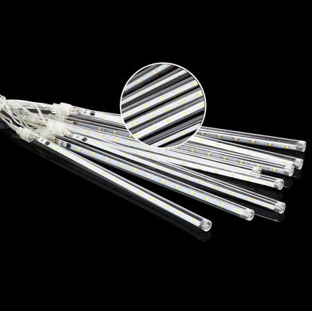 METEORY NIEBIESKIE 10 SPOLI 50 CM 360 LED LAMPKI PADAJĄCY ŚNIEG SOPLE 8 m