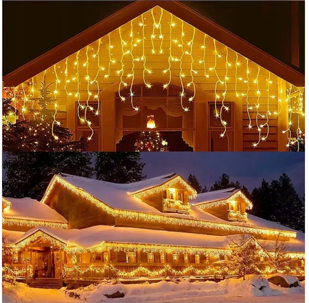 SOPLE 500 LED LAMPKI BIAŁY CIEPŁY + FLASH 23m GIRLANDA Świąteczna Kurtyna