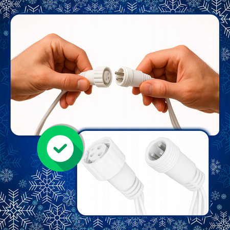 METEORY NIEBIESKIE 10 SPOLI 50 CM 360 LED LAMPKI PADAJĄCY ŚNIEG SOPLE 8 m