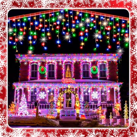 SOPLE 500 LED LAMPKI MULTIKOLOR + FLASH 23m GIRLANDA Świąteczna Kurtyna