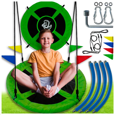 Zielona Huśtawka dla dzieci dziecięca bocianie gniazdo zielona 100cm