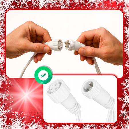 SOPLE 500 LED LAMPKI BIAŁY CIEPŁY + FLASH 23m GIRLANDA Świąteczna Kurtyna